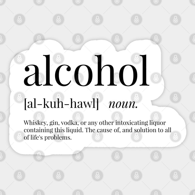 Alcohol Definition Sticker by definingprints